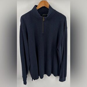 Rodd & Gunn men’s Alton Ave 1/4 zip navy cotton pullover sweatshirt size 2XL